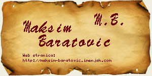 Maksim Baratović vizit kartica